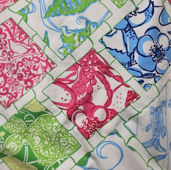 Lilly Pulitzer Jubilee MultiColor Patch Print skirt Size 4 Pink Green Blue - Picture 2 of 7
